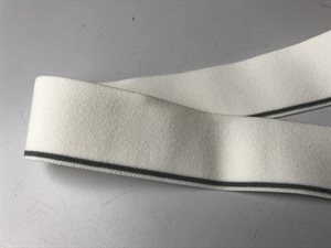 Luksus elastik - hvid med mini stribe, 30 mm